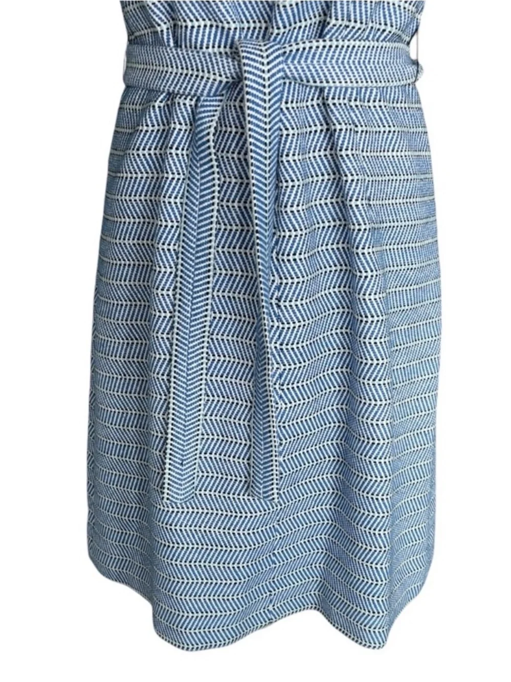 J. Crew Light Blue Sleeveless Belted Shift Dress